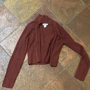 Knit zip up sweater